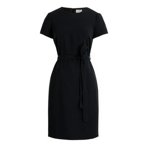 JCrew Black Short-Sleeve Tie-Waist Dress